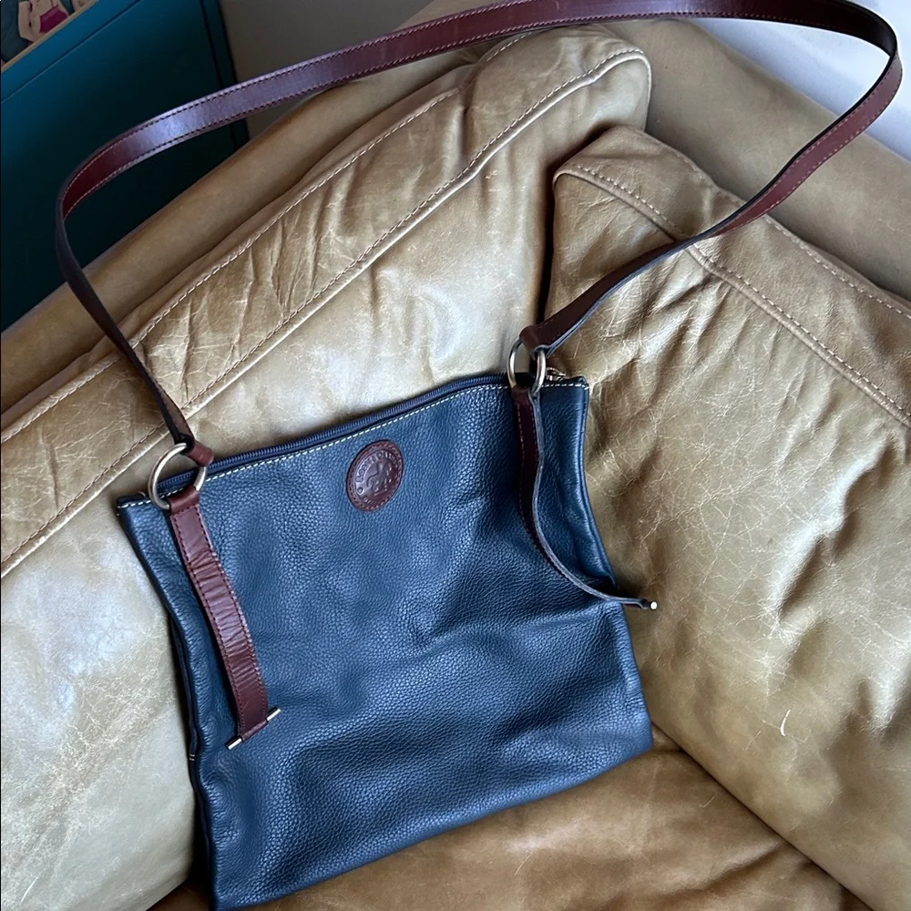ROSSI CARUSO Stylish Navy Travel Leather Shoulder Bag - Picture 2 of 7